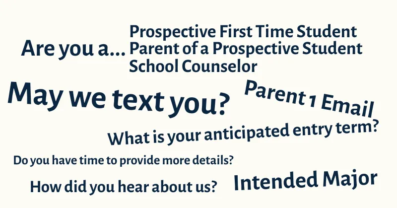 An illustration representing data analysis of college inquiry forms.